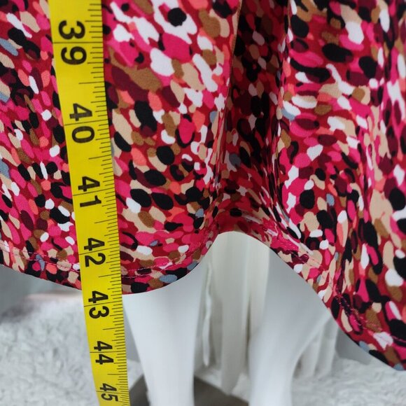 Jessica Howard Size 14 Pink White Black Print Midi Dress Sleeveless Ruched Waist - Picture 7 of 11